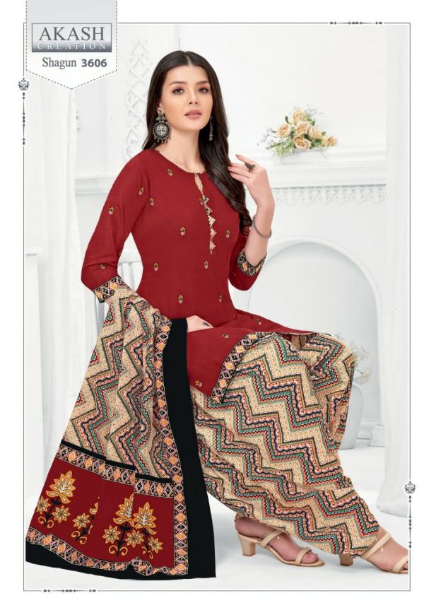 Akash Creation Shagun Vol-36 Cotton Printed Designer Patiyala Dress Material